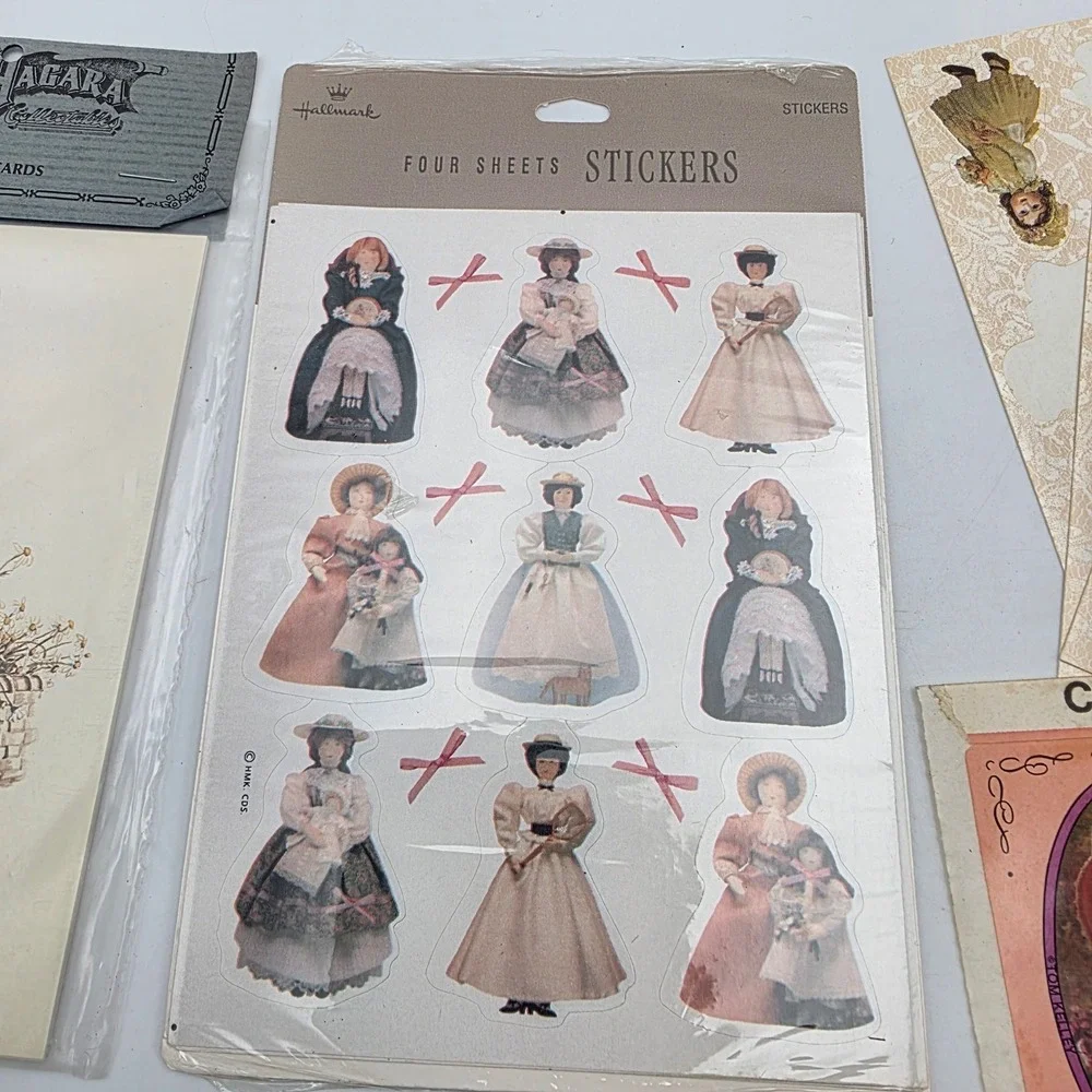 Vintage Hallmark Ambassador Sticker Lot Jan Hagara Postcards Victorian Ephemera